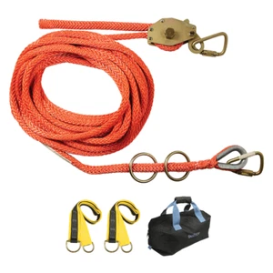 FallTech 7070001 Z100' HLL Kit Corda Poliestere Temporanea 2 Persone Hollow-Core - Foto 1 di 13