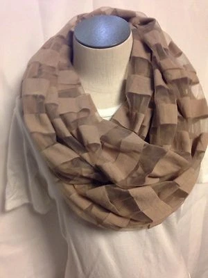 Cejon Striped Loop Scarf DW49929 Taupe New W/ Tags - Image 1 of 2