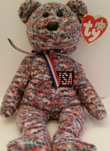 "BOLSO GORRO DE PELUCHE TY BEANIE BABIES RETIRADO EE. UU. PATRIÓTICO JULIO 4 JULIO 4 DE PELUCHE 8" - Imagen 1 de 2