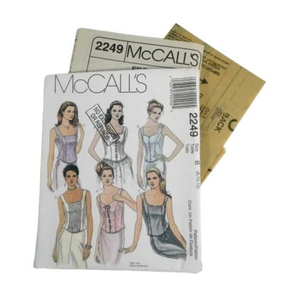 McCalls 2249 Misses Lined Bustier Tops Pattern Sz 8-12 Uncut Princess SweetHeart - Image 1 of 4