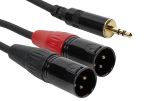 SuperFlex Gold Y Patch Cable 2-XLR Male to 3.5mm Stereo 10 ft. - Picture 1 of 4