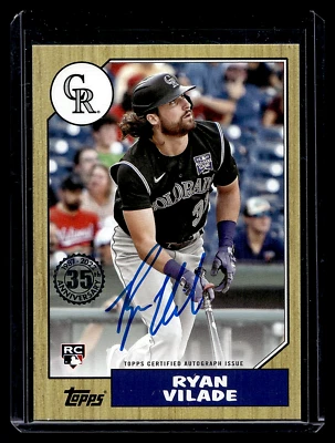 2022 TOPPS '87 TOPPS AUTOGRAPHS #87BARV RYAN VILADE COLORADO ROCKIES AUTO - Image 1 of 3