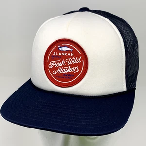 Alaskan Fresh Wild Brauerei Hut Bernstein Bier Trucker Neu mit Etikett weiß blau Netz - Bild 1 von 8