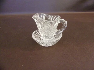 Vintage Miniature Pitcher & Basin Set Pressed Glass - Picture 1 of 7
