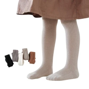 Baby Girls TIGHTS Plain Knit Knitted Cotton Rich Toddler Children 6M - 8Yrs - Picture 1 of 15