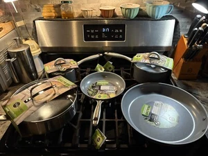 GreenPan - BEST Non Toxic Cookware set! Sauté, 2 Fry & 2 Saucepans, NEW! - Picture 1 of 18