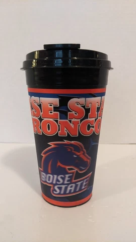 Boise State Broncos Plastic Travel Cup NCAA 16 OZ 3D Animation with Lid New Cover