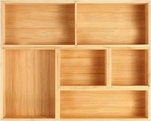Junk Vanity , Tea,Makeup & Bathroom Drawer Organizer, Bamboo Box Bin Organizer. - Picture 1 of 6