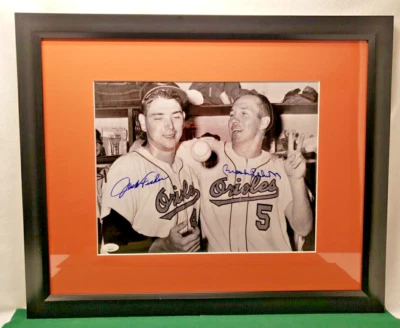 BROOKS ROBINSON  - JACK FISHER Autographed 11x14 Photo Framed/Matted (JSA) - Image 1 of 3