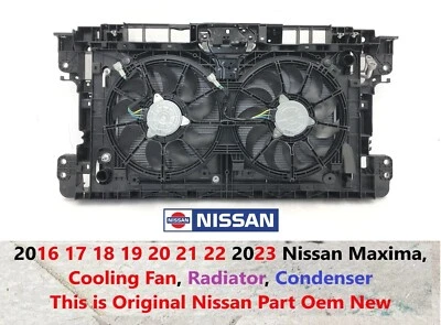 2016-2023 nissan maxima 3.5l cooling fan radiator condenser pack 625083TA0B - Image 1 of 4