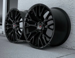 17/18" Satin Black C7 Z06 Style Corvette wheels for 1997-2004 Corvette C5 - Picture 1 of 12