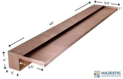 Zanardi 48" vertedouro cachoeira topo aberto para piscina/spa ou fonte de água em cobre - Imagem 1 de 3