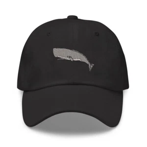 Sperm whale embroidered black cap, Cool gift for anyone, summer cap hat - Picture 1 of 4