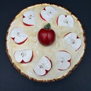 "Plato guardián de platos de cerámica de 10"" de colección tapa temática de manzana Portugal" - Imagen 1 de 12