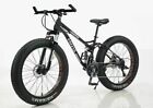 26" Large Fat Tire Bicycle Beach Mountain Bike Full Suspension 21 Speed