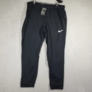 Nike Dri-Fit Pantaloni da Allenamento Conici in Pile Nero Uomo XXL CJ4312-010 - Foto 1 di 11