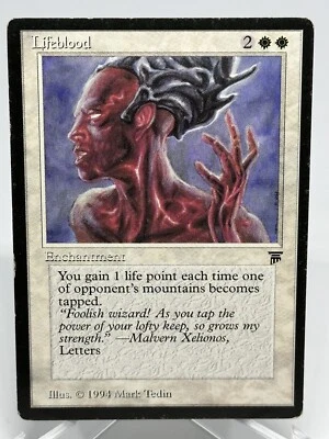 **English Lifeblood** MTG Legends Vintage Magic The Gathering Reserved List Rare - Image 1 of 2