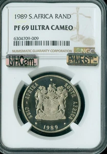 1989 SOUTH AFRICA 1 RAND NGC PF69 MAC UHCam FINEST GRADE MAC SPOTLESS * - Picture 1 of 2