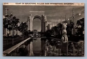 Postcard Vtg California Court Of Reflections Golden Gate International Expo - Picture 1 of 2