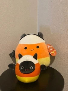 Squishmallows Halloween 2022 Squadra 8" Delie The Candy Corn Bat 3" Mystery Emily - Foto 1 di 4