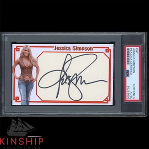 Jessica Simpson signed Cut 3x5 Custom Card PSA DNA Slab Actress Auto C2923 - Picture 1 of 2