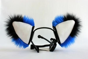 Orejas de zorro azul gatito peludo oreja lobo zorro NECOMIMI SOLO CUBIERTAS COSPLAY ANIME - Imagen 1 de 1