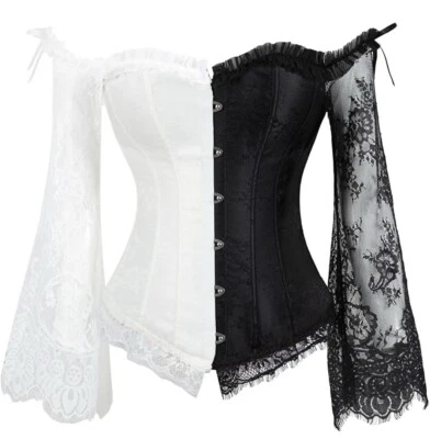Corsé Steampunk para mujer Top con cordones fuera del hombro vintage victoriano talla S Foto 1 de 4