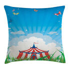 Retro Throw Pillow Cushion Cover Circus Tent with Clouds