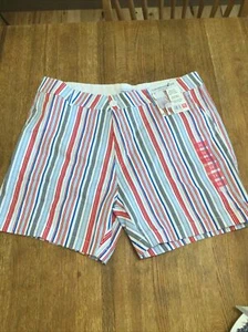 Neu CARIBBEAN JOE dehnbare rot weiß blaue Damenshorts mit Taschen klassische Passform - Bild 1 von 3
