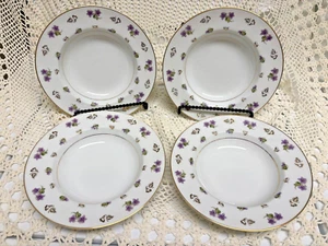 Four (4) Noritake Avalon Rimmed Soup Bowls - Picture 1 of 4