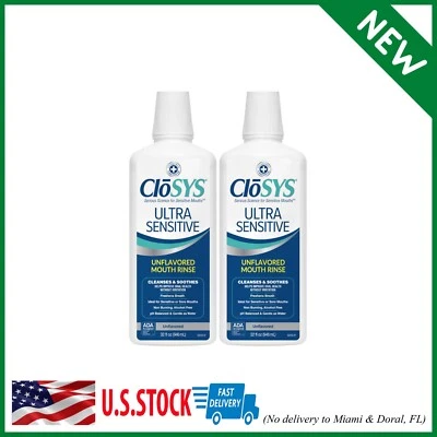 2pack CloSYS Ultra Sensitive Mouthwash, Unflavored, Alcohol Free, Dye Free, 32oz - Image 1 of 4