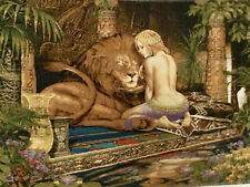 Tapestry Wall Carpet Faithful Friend Lion Africa Panel Without Frame 75x48