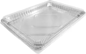 1/2 Size Sheet Cake Aluminum Foil Pan W/Clear Low Dome Lid (Pack of 10 Sets) 17. - Picture 1 of 6