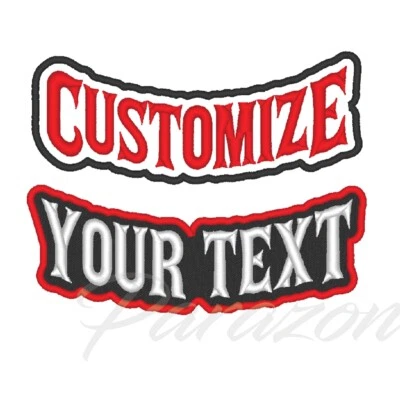 Custom Embroidered ARCH Bottom Rocker Name Tag Motorcycle Biker MC Sew on Patch  - Image 1 of 4