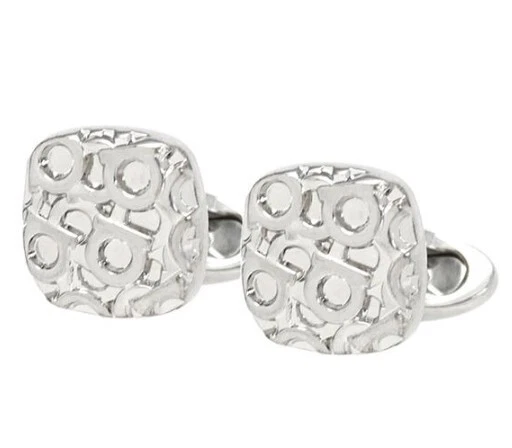 Gemelos Salvatore Ferragamo estilo Gancini Giratorio con CAJA Latón color plata  Foto 1 de 3