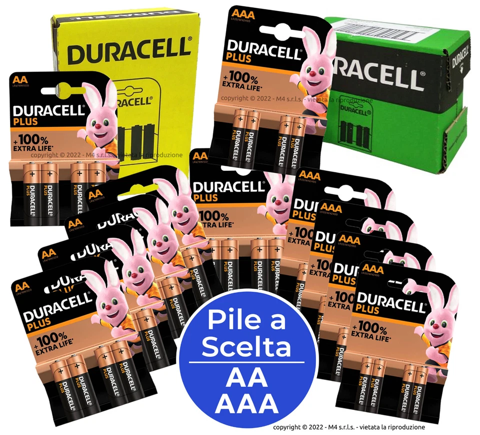 BATTERIE DURACELL STILO AA  MINISTILO AAA PILE ALCALINE PLUS POWER Extra Life - Image 1 of 1