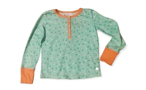 American Girl Beforever Pajama Top Green Scotty Dogs Thermal Henley Medium 10/12 - Picture 1 of 5