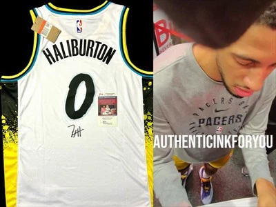 TYRESE HALIBURTON SIGNED JERSEY JSA COA + EXACT VIDEO PROOF INDIANA PACERS - Image 1 of 4