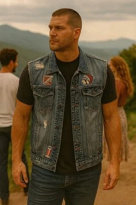 Chaleco Denim Jordan Craig Distressed Edición Legacy Serie Artesanal Talla 3XL Motociclista Foto 1 de 4