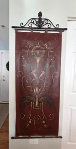 Großer dekorativer Leder Wandbehang Roll Wandteppich gewichtet 24" mal 66" LESEN - Bild 1 von 23