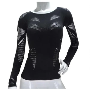 Alexander McQueen Black Mesh Rave Cut Out Top Small - RRP £374 - Picture 1 of 18