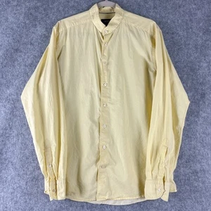 Eton Shirt Mens Large 41/16 Yellow Lightweight Twill Cotton Silk Trim Button Up - Picture 1 of 11