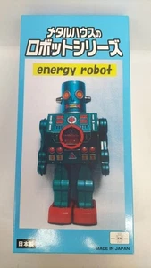 Metal House ENERGY ROBOT Tin Toy Green Figure With box Used - Picture 1 of 19