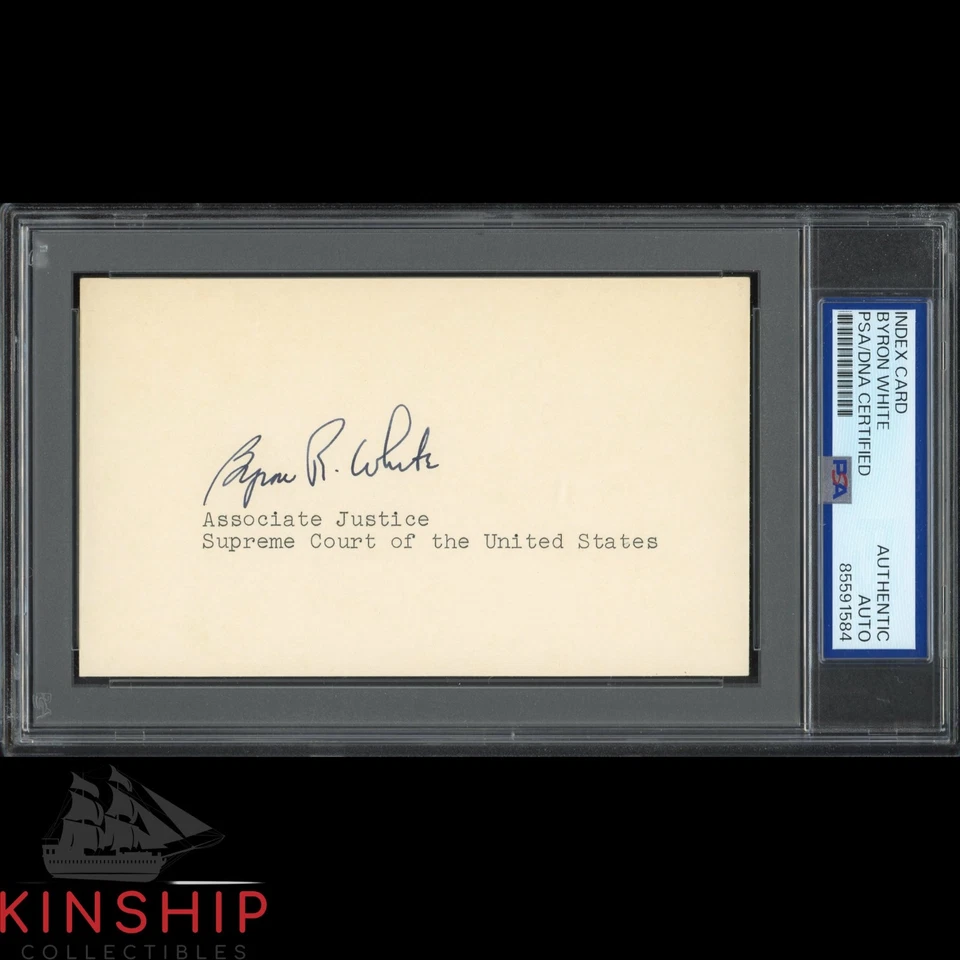 Byron Whizzer White signed 3x5 Index Card PSA DNA Slab Supreme Court Auto C4968 - Image 1 of 1