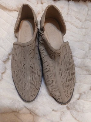 Коричневые кожаные туфли-слипоны Restricted Flats с молнией размер 8,5 - Изображение 1 из 3