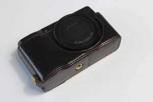 Ricoh GR III Tasche, handgefertigte PU Leder Halb Kameratasche Tasche Cover Boden offen... - Bild 1 von 7