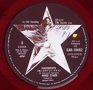 RINGO STARR "Photograph" 1973 Japan ONLY Apple RED 45 w/ps BEATLES - Picture 1 of 3