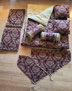 9pc CROSCILL Red/Gold IMPERIAL EMPRESS California King Comforter Set (Heavy) - Picture 1 of 22