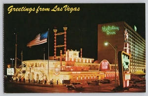 Postal vintage de saludos desde Las Vegas Holiday Inn and Casino - Imagen 1 de 2