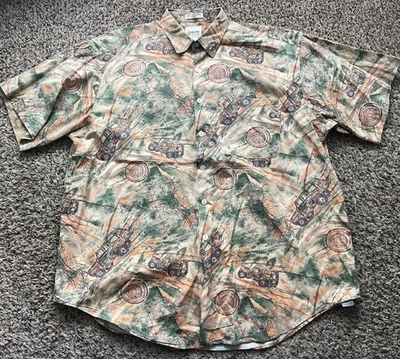 Arrow River Brand Shirt Mens XL Map Vechicle Print Made In USA Vintage - Image 1 of 4